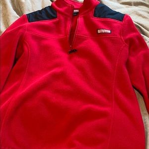 vineyard vines red quarter zip